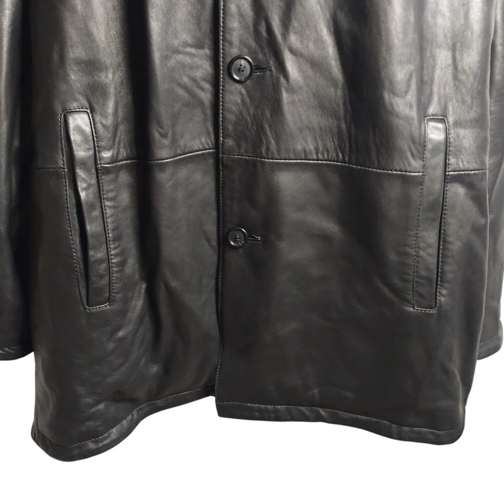 Weatherproof Men's Black Brown Reversible Leather Jacket Size XXL